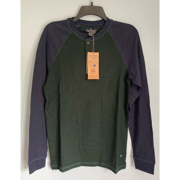 Tailor Vintage Henley Shirt Long Sleeve Small